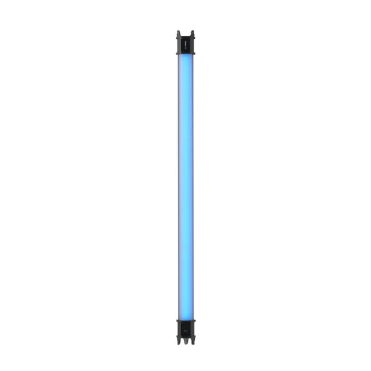 Nanlite PavoTube II 15C 2-foot RGBWW LED Tube Light front view emitting blue light