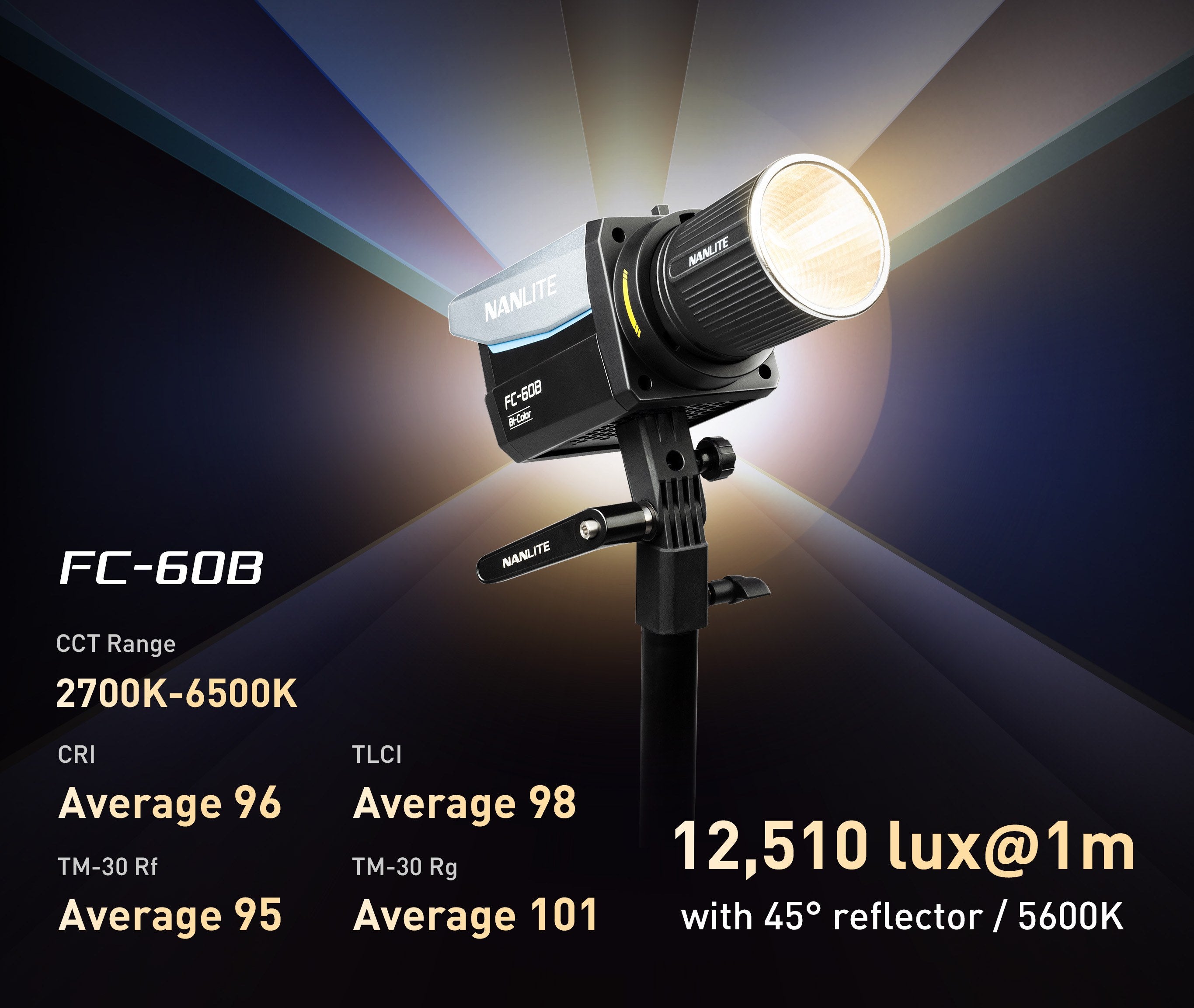 FC-60B LED Bi-Color Spotlight for Video and Photo | Nanlite