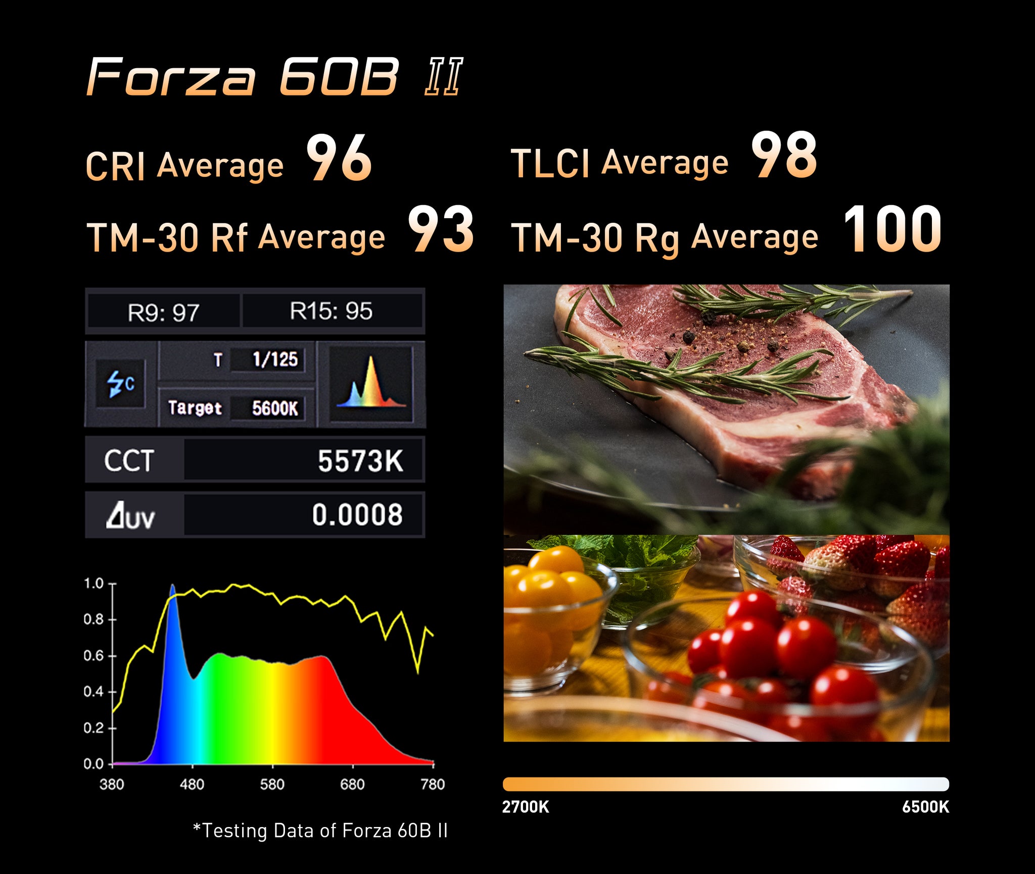 Forza 60B II Bi-Color LED Light with Accurate Color Rendering
