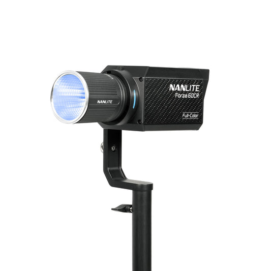 Forza 60CR RGBLAC LED Spotlight with 45 degree mini reflector side view emitting blue light