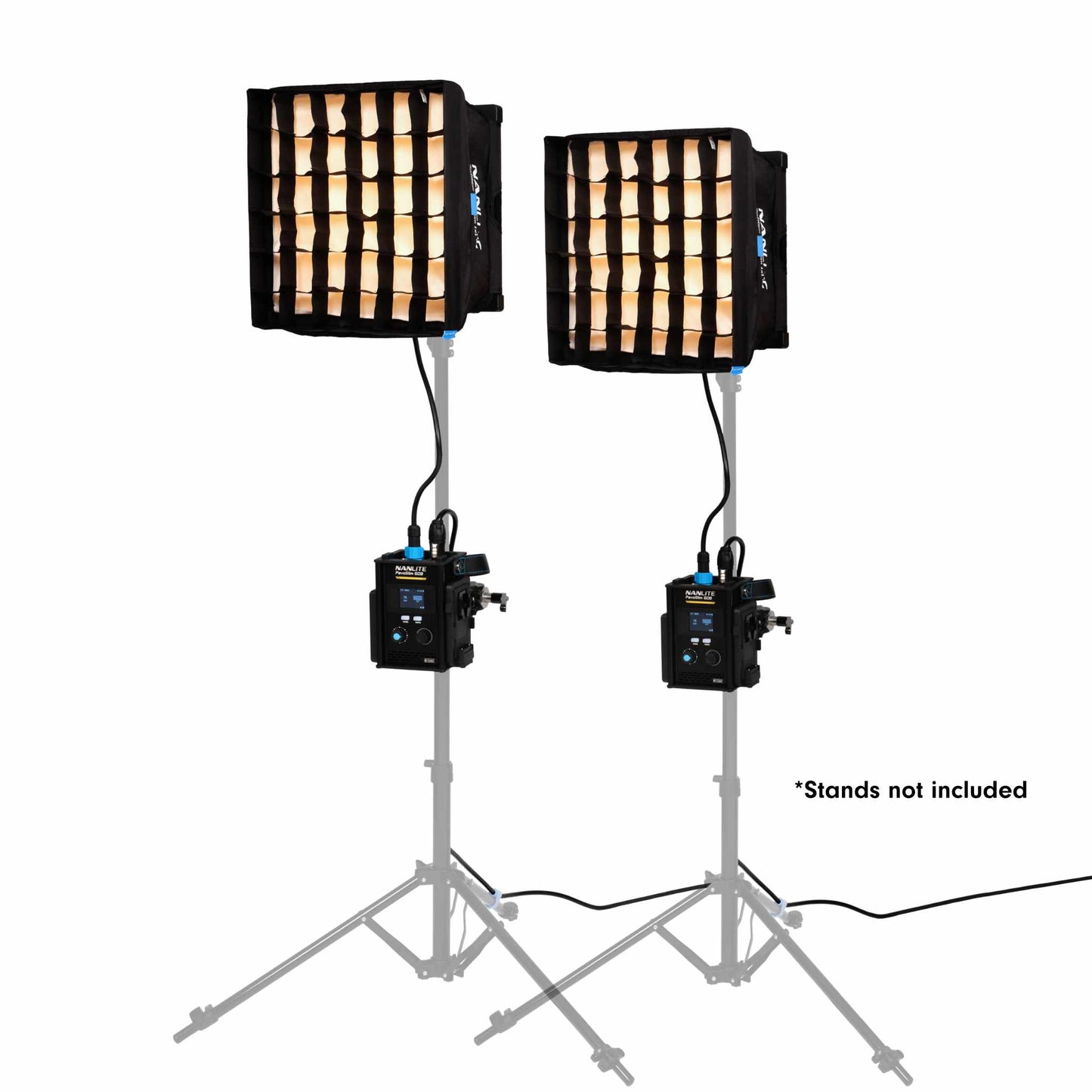 PavoSlim 60B 1x1 Bi-Color LED Panel 2-Light Kit with Pop-Up Softboxes