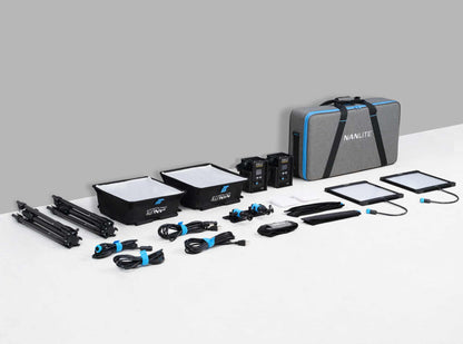 PavoSlim 60B 1x1 Bi-Color LED Panel 2-Light Kit with Pop-Up Softboxes and Light Stands