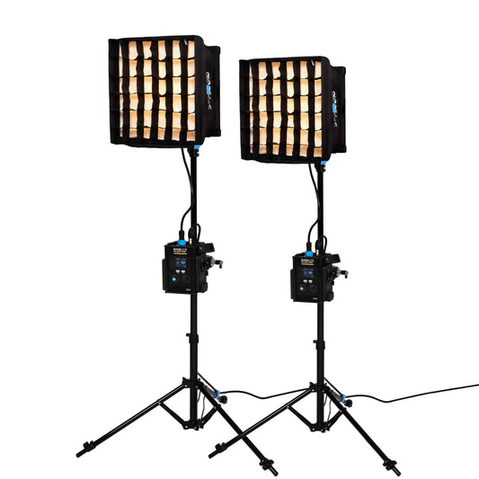 PavoSlim 60B 1x1 Bi-Color LED Panel 2-Light Kit with Pop-Up Softboxes and Light Stands