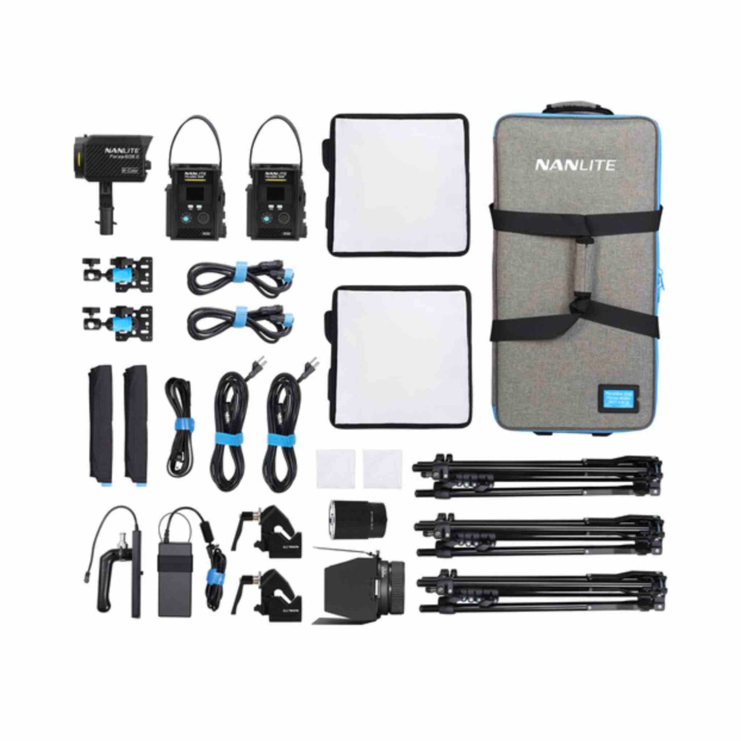 PavoSlim 60B LED Panels and Forza 60B II Kit with Fresnel, Pop-Up Softboxes, Stands, and Case