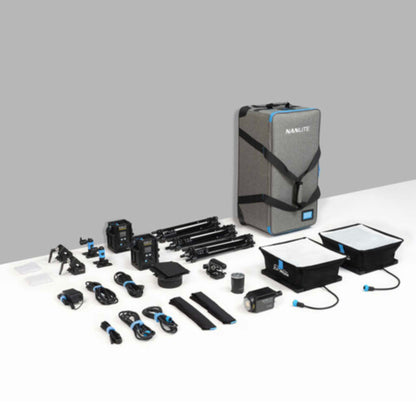 PavoSlim 60B LED Panels and Forza 60B II Kit with Fresnel, Pop-Up Softboxes, Stands, and Case