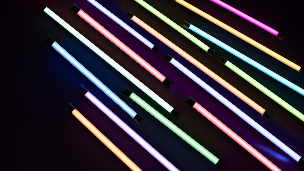 PavoTube II series RGBWW tube lights with full spectrum color control, vibrant multi-color glowing tubes for portrait, video and studio creative lighting