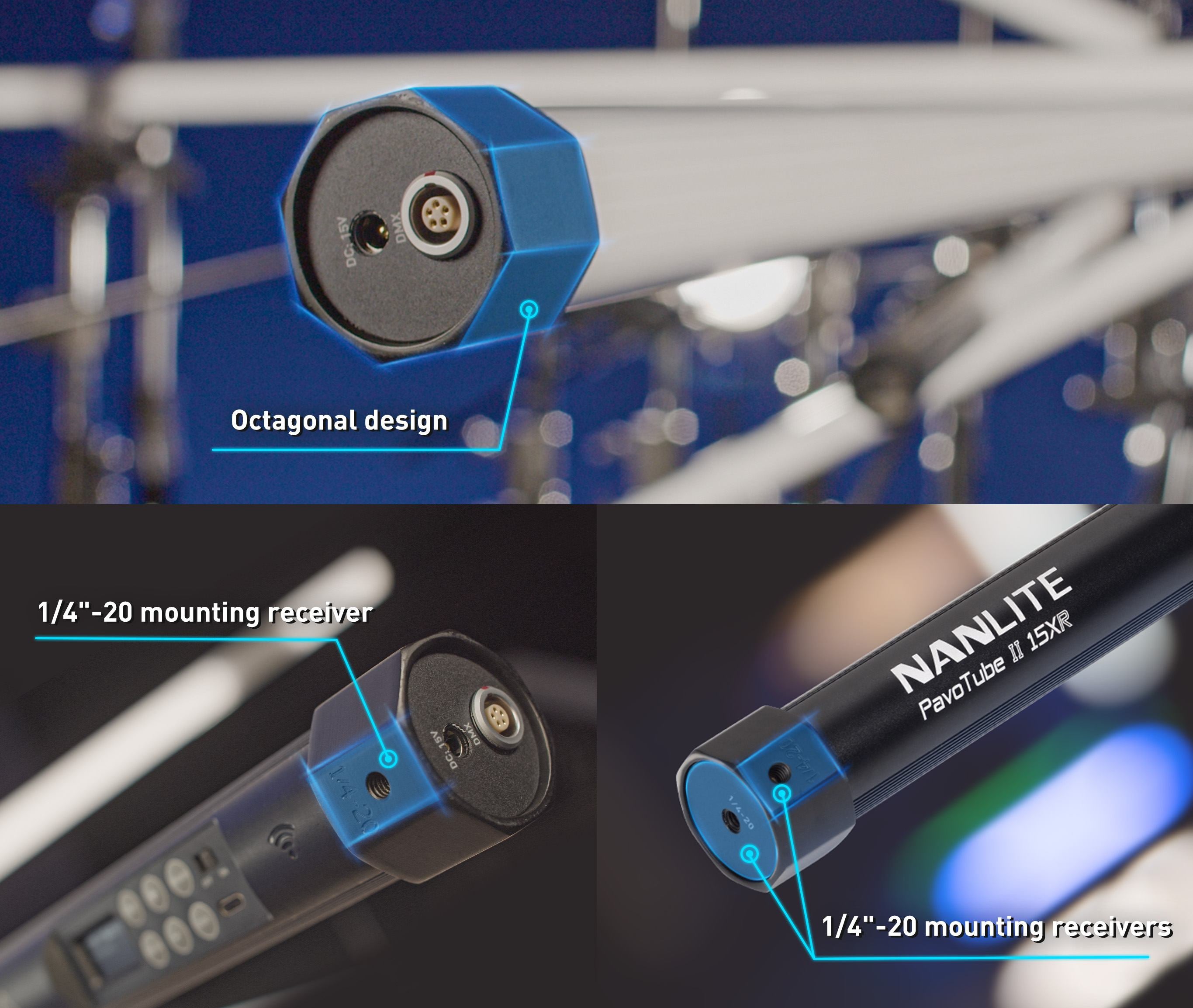 PavoTube II 15XR 2' LED Full-Color Pixel Tube with CRMX – Nanlite