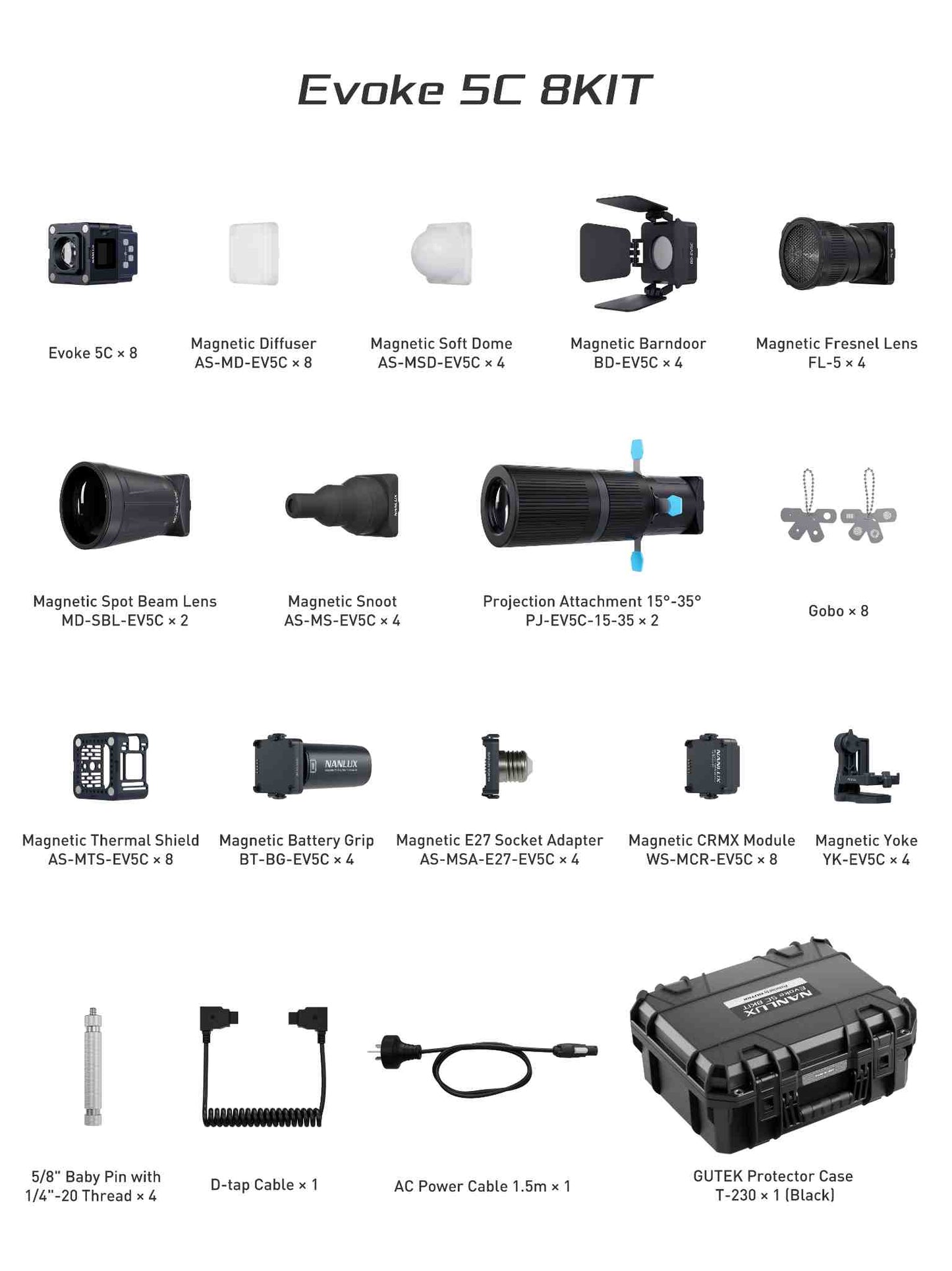 Evoke 5C LED Full-Color Spotlight 8-Kit