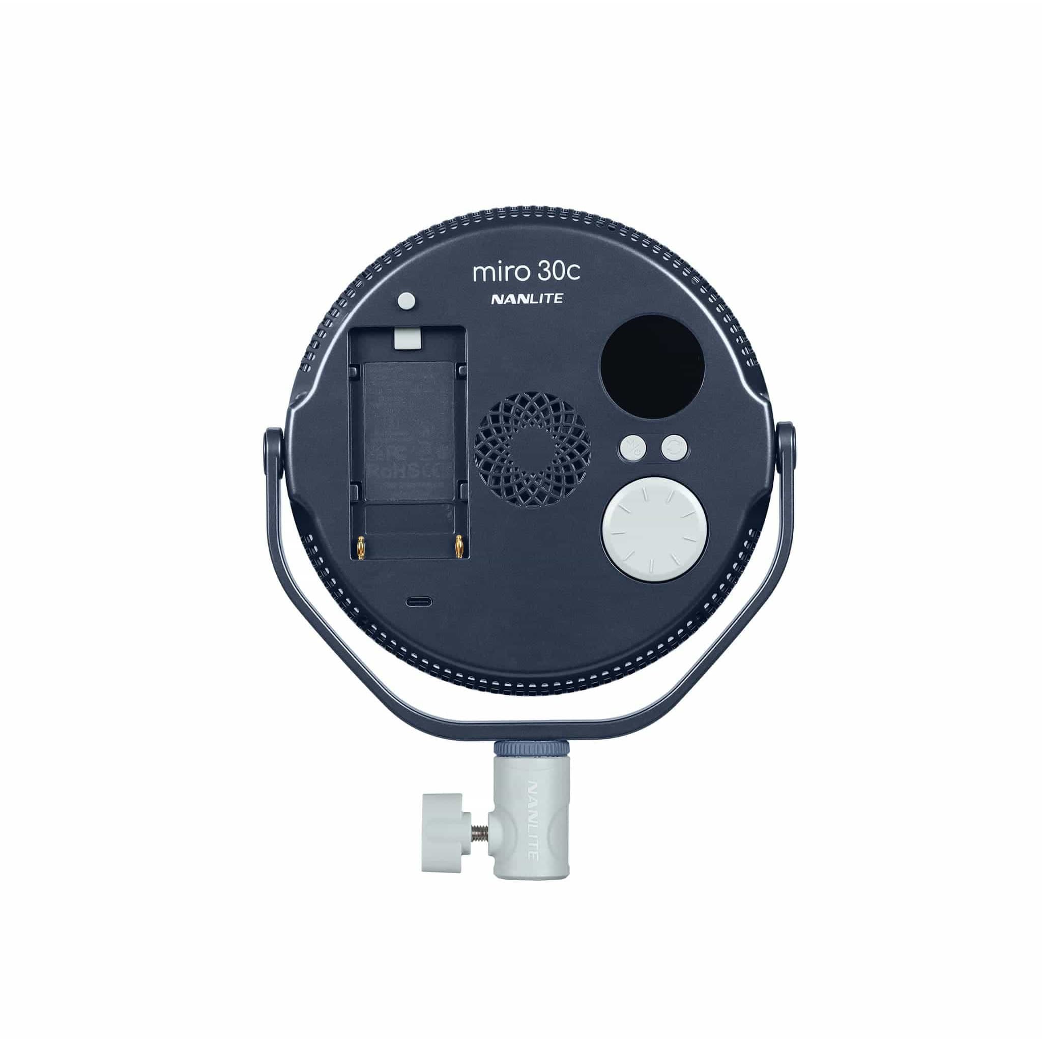 miro 30C Full-Color Round-Body LED Panel Light | Nanlite