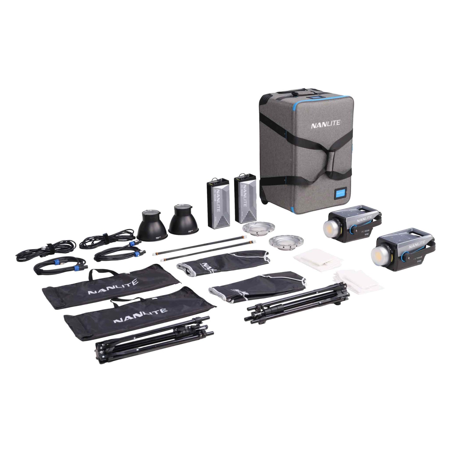 FC-500B Bi-Color LED Spotlight 2-Light Kit with Stands and Rolling Case