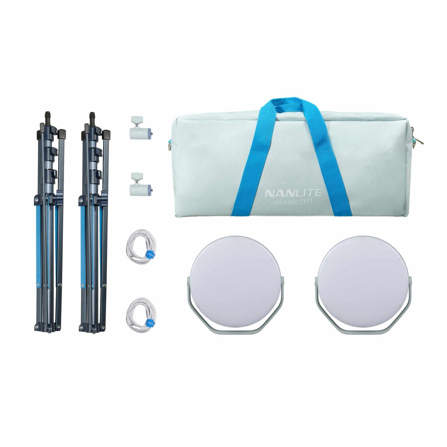 miro 60C LED Full-Color Round Panel 2-Light Kit, Mint Blue