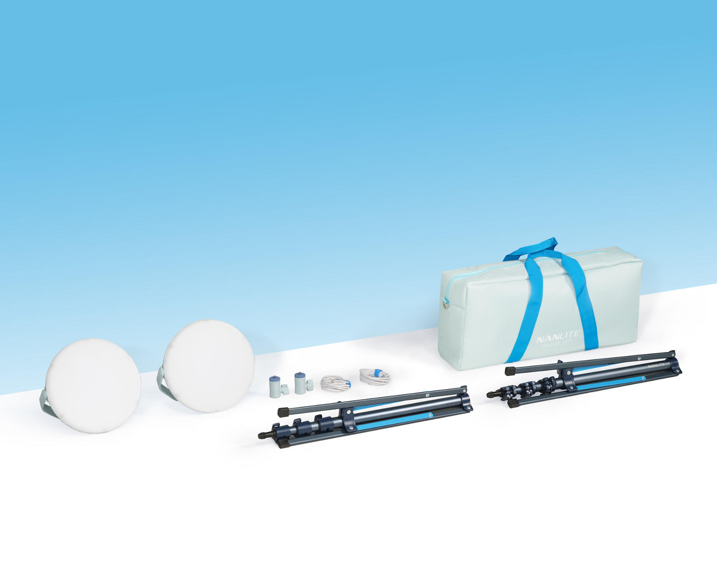 miro 60C LED Full-Color Round Panel 2-Light Kit, Mint Blue