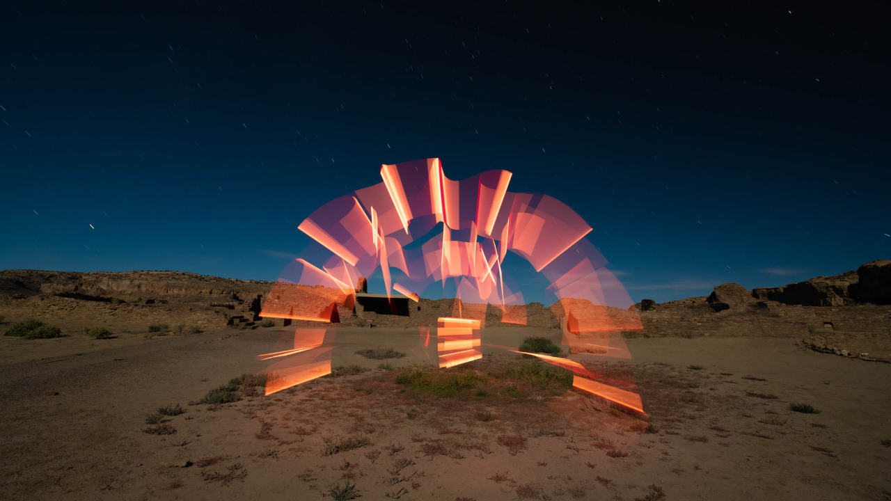 light painting landscape photography